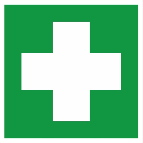 Знак наклейка EC01 "Аптечка первой медицинской помощи" (200x200) фотолюминесцентный ГОСТ 12.4.026-2015 EKF PROxima