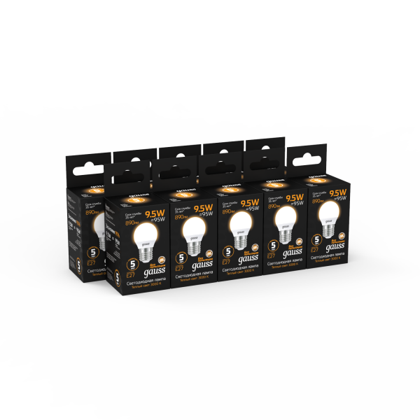 Купить Gauss Лампа Шар 9.5W 890lm 3000K E27 LED 105102110