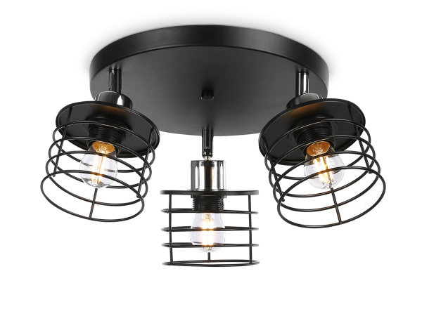 Ambrella Потолочный светильник в стиле лофт TR8092/3 BK/CH черный/хром E27*3 max 40W D372*190
