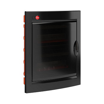 DKC Щиток встраиваемый с дверцей 24 мод.,IP41, черный, с клеммным блоком 63А