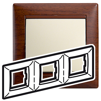 Legrand Valena Тонированное дерево Рамка 3-ая гориз 770313