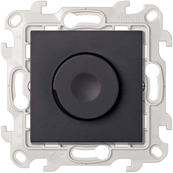 Simon 24 Графит Светорегулятор LED поворотно-нажимной проходной 6-60Вт 230В~ 2412313-038