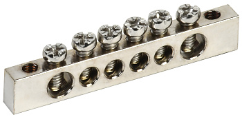 IEK Шина PEN "земля-ноль" 6х9мм 6/2 Ni (6групп/крепеж по краям)