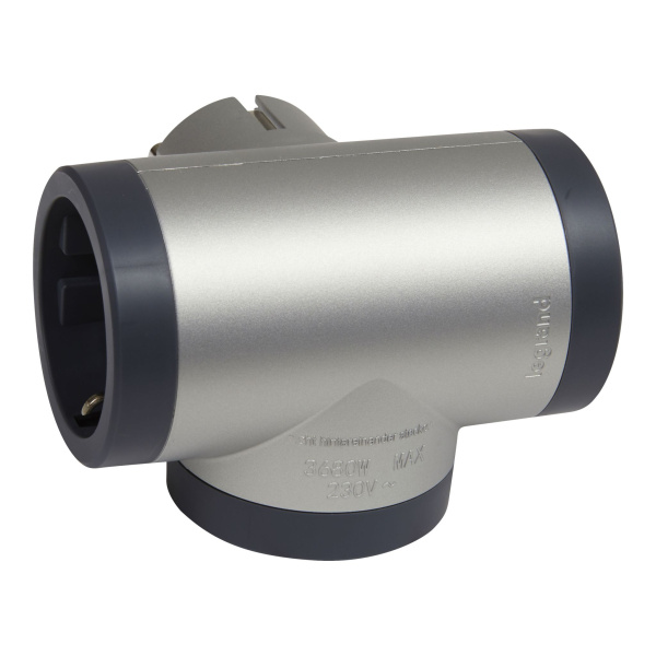 Купить Legrand Revolution Стандарт Алюминиево-черный Тройник 3х2К+З 694523