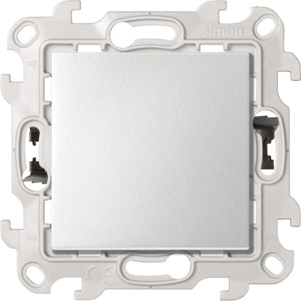 Simon 24 Алюминий Переключатель (проходной) с подсветкой 10AX 250В~ с системой Push&Go 4 2420204-033