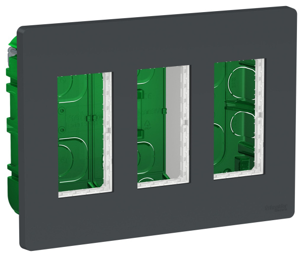 Купить SE Unica System+ Антрацит Блок скрытой установки 3х2 NU173454