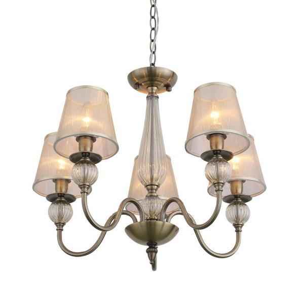 Купить Evoluce SL185.303.05 Люстра подвесная, потолочная Бронза, Прозрачный/Бежевый, Бронза E14 5*40W