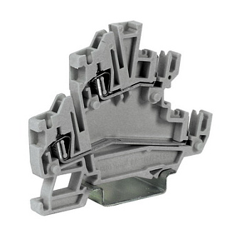 DKC Клеммный зажим. Двухуровневый. Со штыревыми контактами. Тип HCD.1/GR. Серый. 1,5 кв.мм.