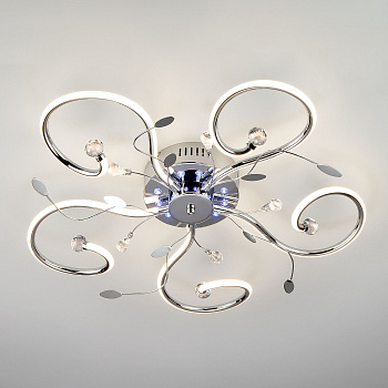 Eurosvet Светодиодная люстра с пультом 90129/5 хром 00000085039