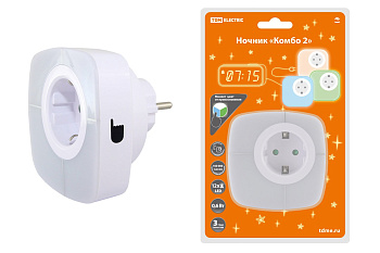 TDM Ночник "Комбо 2", 12LED, 55 лм/Вт, дат. освещ., 220 В, SQ0357-0028