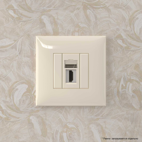 Купить DKC HDMI розетка одинарная в стену, тип А-А, "Avanti", "Ванильная дымка"