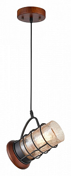 VELANTE 561-706-01 Подвес Дуб, Черный/Янтарный E27 1*40W