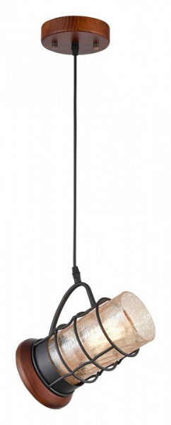 VELANTE 561-706-01 Подвес Дуб, Черный/Янтарный E27 1*40W