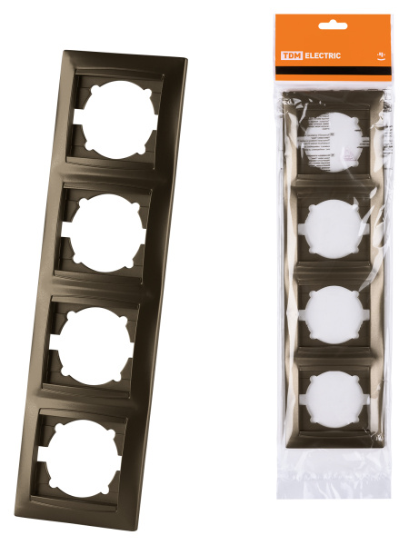 TDM Рамка 4-х постовая вертикальная бронза "Лама" SQ1815-0735