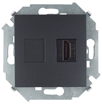 Simon 15 Графит Розетка HDMI, аудио/видео, v1.4, тип А 1591407-038