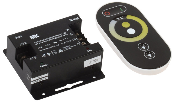 IEK Контроллер с ПДУ радио (черный) W-WW 2 канала 12В, 6А, 144Вт