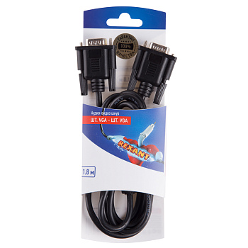 Шнур шт. VGA - шт. VGA 1.8М с ферритами Rexant 06-3120