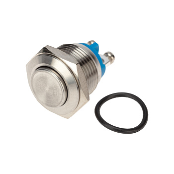 Кнопка антивандальная Ø16 Б/Фикс (2с винт) (ON)-OFF выпуклая Rexant 36-3231