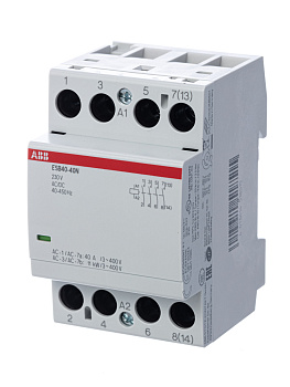 ABB Контактор ESB40-40N-06 модульный (40А АС-1, 4НО), катушка 230В AC/DC 1SAE341111R0640
