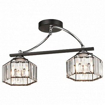 VELANTE 236-107-02 Люстра потолочная Черный, Хром/Прозрачный E27 2*60W