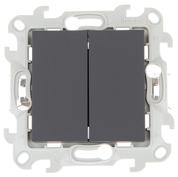 Simon 24 Графит Двухклавишный выключатель Push&Go 2420398-038
