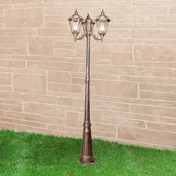 Elektrostandard Capella F/3 / Светильник садово-парковый черное золото a025017