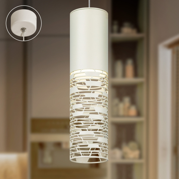 ЭРА Светильник подвесной (подвес) PL27 WH MR16 GU10 потолочный цилиндр белый