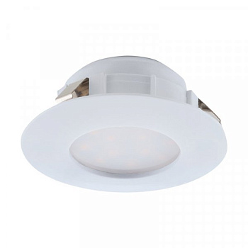 Eglo Светильник LED встраиваемый PINEDA, 1х6W(LED), Ø78, IP44, пластик, белый 95817