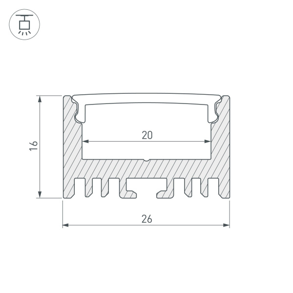 Купить Arlight Профиль ARH-LINE-1726-2000 ANOD (Алюминий) 018674