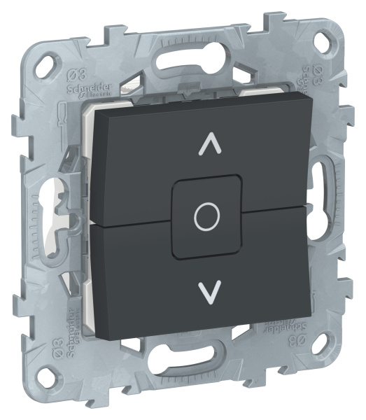 Купить SE Unica New Антрацит Выключатель для жалюзи, 2-клавишный, с фиксацией, сх. 4 NU520854
