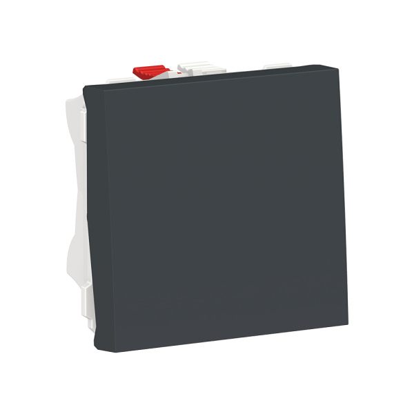 SE Unica Modular Антрацит Выключатель 1-клавишный, сх. 1, 10 AX, 250В, 2 модуля NU320154