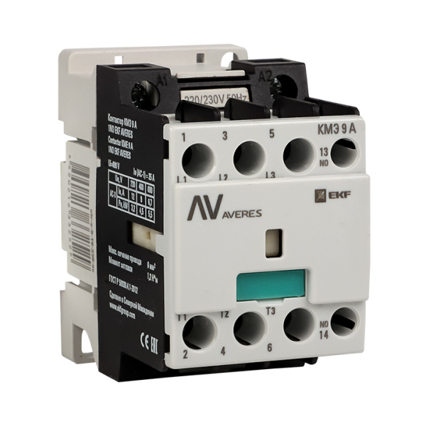 EKF  AVERES Контактор КМЭ 9А 1NC 230В АС