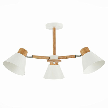 Evoluce SLE103702-03 Люстра потолочная Светлое дерево, Белый/Белый E27 3*60W