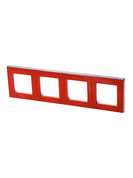 ABB EPJ Levit Оранжевый / дымчатый чёрный Рамка 4 поста 2CHH015040A6066