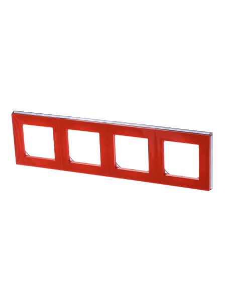 ABB EPJ Levit Оранжевый / дымчатый чёрный Рамка 4 поста 2CHH015040A6066