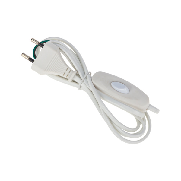 Шнур сетевой 1.8М с выключателем без розетки белый Rexant 06-3251