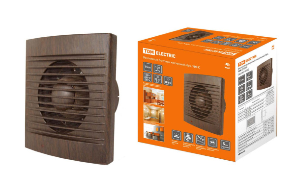 TDM Вентилятор бытовой настенный, 100 С "ЭКО" (бук) SQ1807-0102