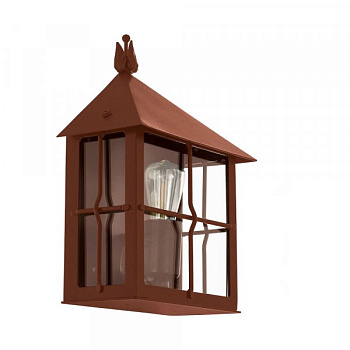 Eglo 64757 Уличный настенный светильник GAUDESI, 1X60W(E27), сталь оцинкованный, коричневый антик/ стекло, прозрачный