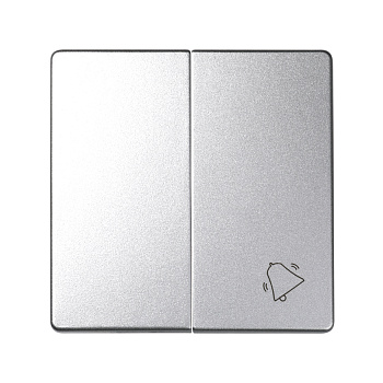 Simon 82 Detail Алюминий Комплект накладок (2 шт) с пиктограммой "звонок", для 2-х клав.мех 82027-93