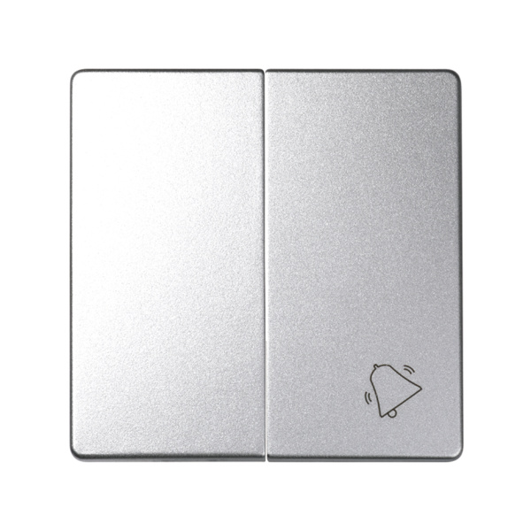 Simon 82 Detail Алюминий Комплект накладок (2 шт) с пиктограммой "звонок", для 2-х клав.мех 82027-93