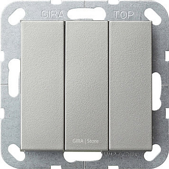Gira System 55 Выключатель "Британский стандарт" 3-х клавишный ВКЛ/ОТКЛ. 2830600