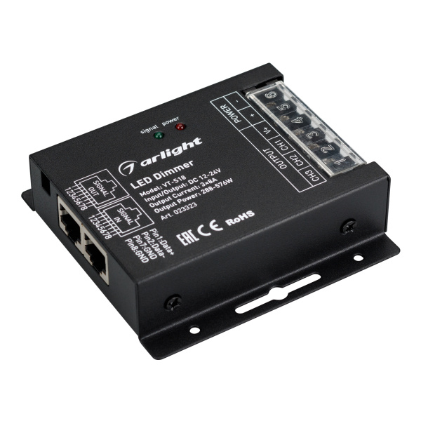 Купить Arlight Диммер VT-S18-3x8A (12-24V, ПДУ Стик 12кн, RF) (IP20 Металл, 3 года) 023323