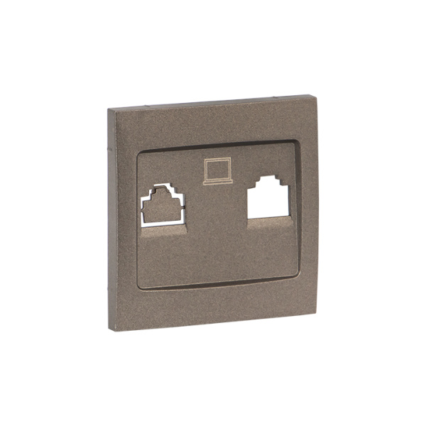 Купить EKF PROxima Валенсия лицевая панель розетки RJ-45 2-местная графит