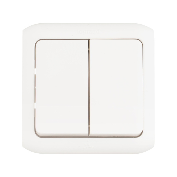 Купить Legrand Quteo Белый Выключат 2-клавишный IP44 10А 782302