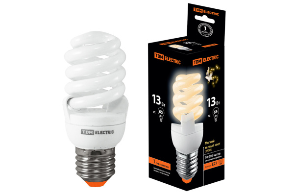 TDM Лампа энергосберегающая КЛЛ-FSТ2-13 Вт-2700 К–Е27 (42х98 мм) SQ0323-0062