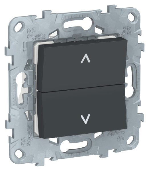 Купить SE Unica New Антрацит Выключатель для жалюзи, 2-клавишный, без фиксации, 2 х сх 4 NU520754