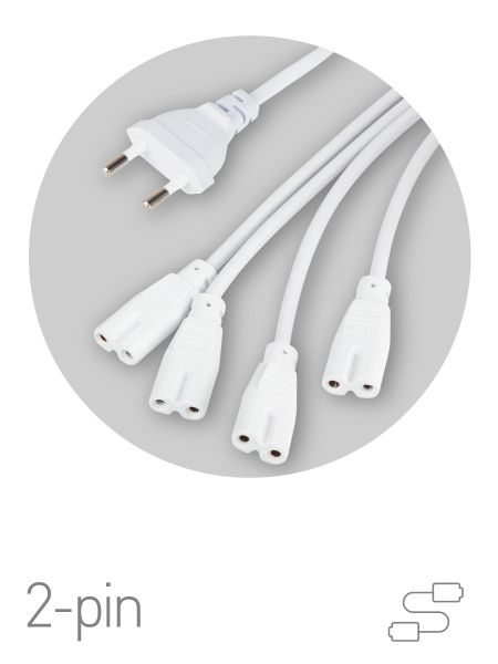 ЭРА Разветвитель сетевой для фитолампы FITO 4х IEC C7 (2 pin) для подключения 4 светильников