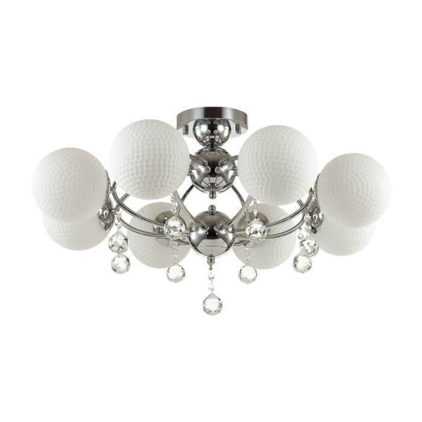 Odeon Light 3953/8C ODL18 141 хром/белый/хрусталь Люстра потолочная IP20 E27 8*60W 220V JOLLY