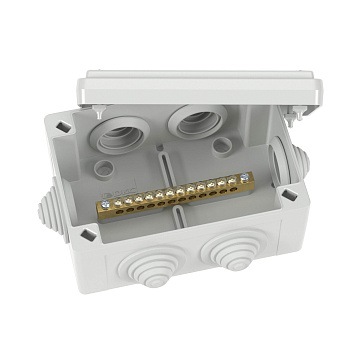 DKC Коробка уравнивания потенциалов, 12 зажимов, 6 вводов  д.25мм,120х80х50мм, IP55