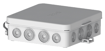 Hegel Коробка разветвительная д/откр монтажа с 16 мембранными вводами, внутр разм 103x103x32 мм, IP54 КР2504